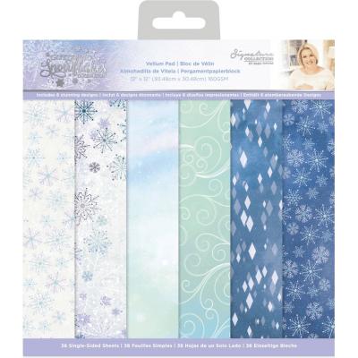 Crafter's Companion Glittering Snowflakes Designpapier - Vellum Pad
